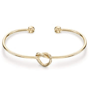 PAVOI 14K Gold Plated Forever Love Knot Infinity Bangle Bracelets for Women | Adjustable Yellow Gold Bracelet