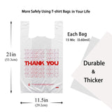 TashiBox Shopping Bags/Thank You Bags/Reusable and Disposable Grocery Bags - Measures 11.5"" X 6.25"" X 21"", 15mic, 0.6 Mil (308)", transparent (Bag-308)