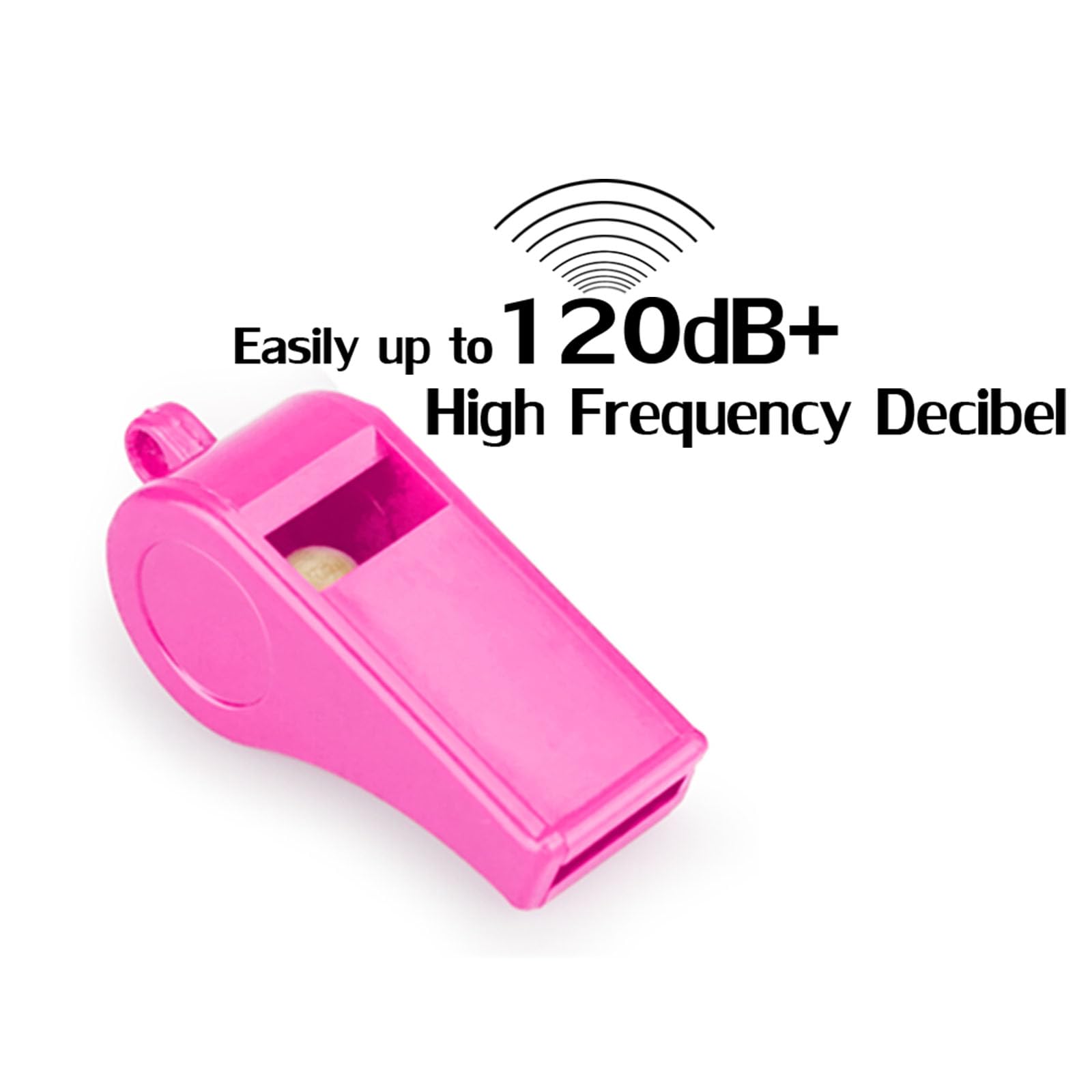 Hipat Loud Sports Whistle with Lanyard – High-Pitched Pink Plastic Whistles for Coaches, Outdoor Safety, Dog Training, Party Favors