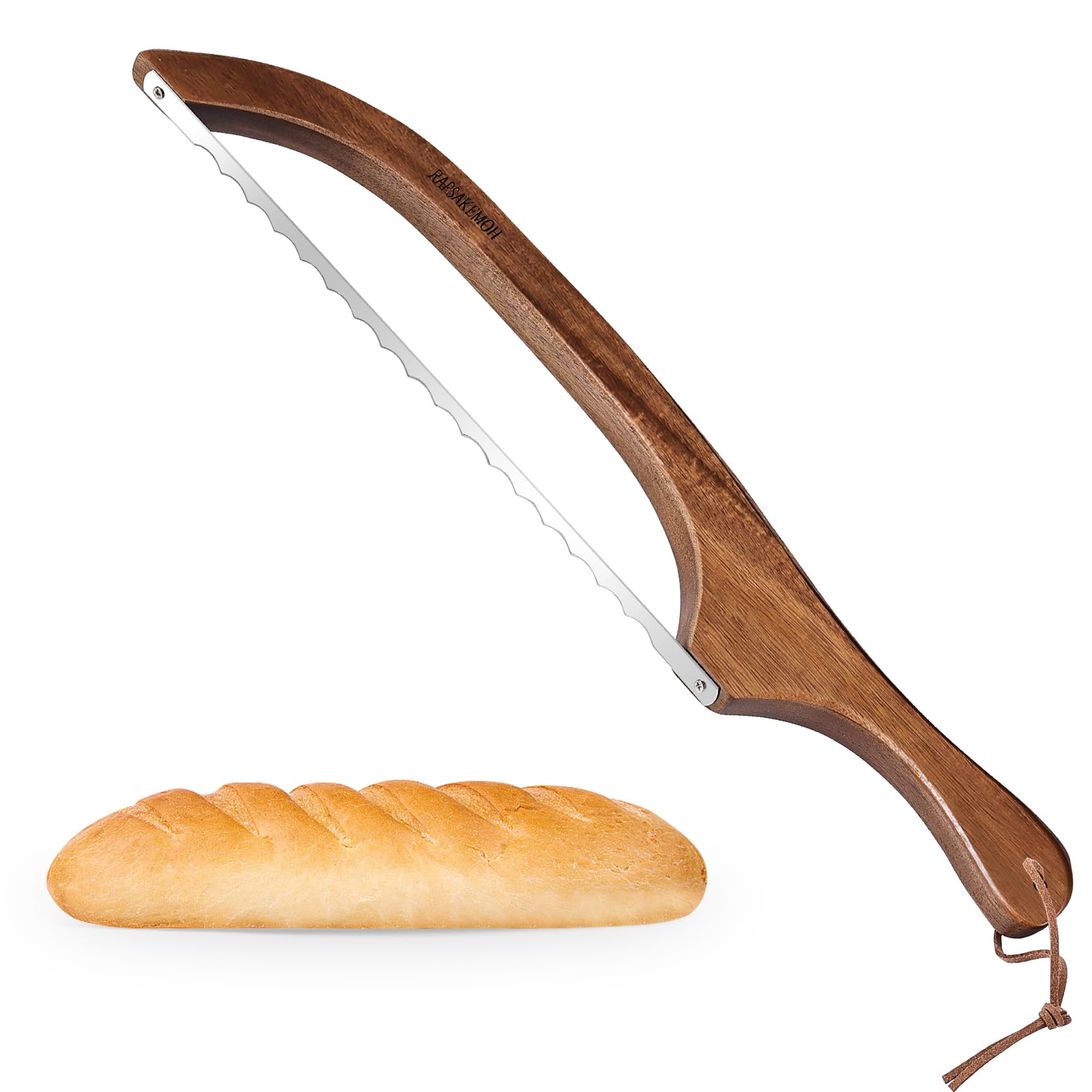 Bread Knife for Homemade Bread,Sourdough bread knife,15.7" Bread slicer for Homemade Bread, Baguettes and More Cuts Thin,Bow Design Easy to Cutting Even Slices