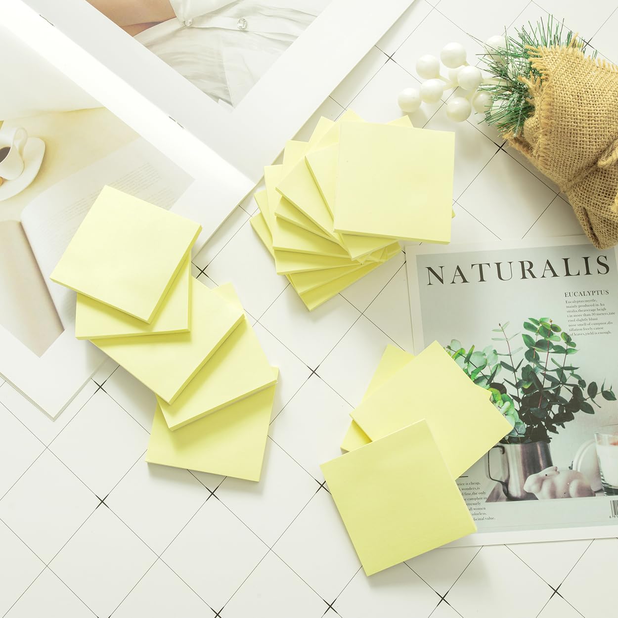 (16 Pack) Sticky Notes 3x3, Canary Yellow, Sticky Pads, Recyclable, Self-Stick Pads, Easy to Post for Home, Office, Notebook