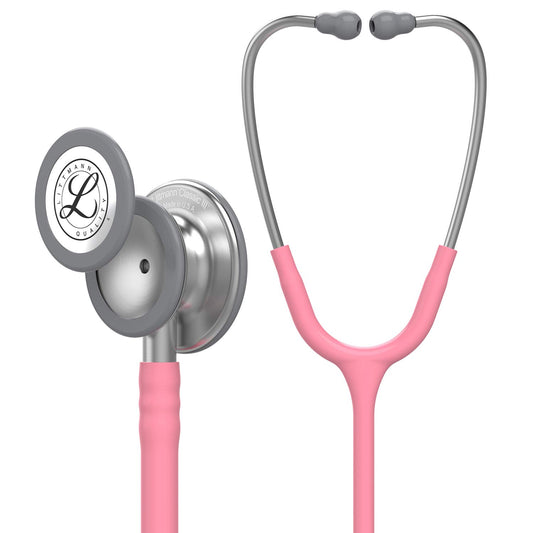 3M Littmann Classic III Monitoring Stethoscope, 5633, More Than 2X as Loud* and Weighs Less**, Stainless Steel Chestpiece, 27" Pearl Pink Tube