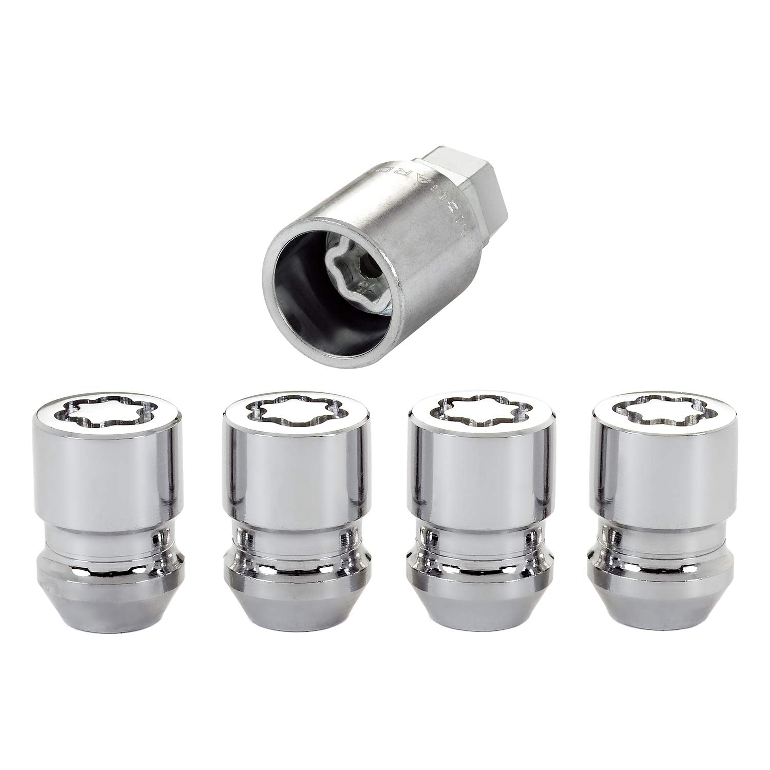McGard 24157 Chrome Wheel Lock Set, Cone Seat, M12x1.5 Thread, 13/16 Key Hex