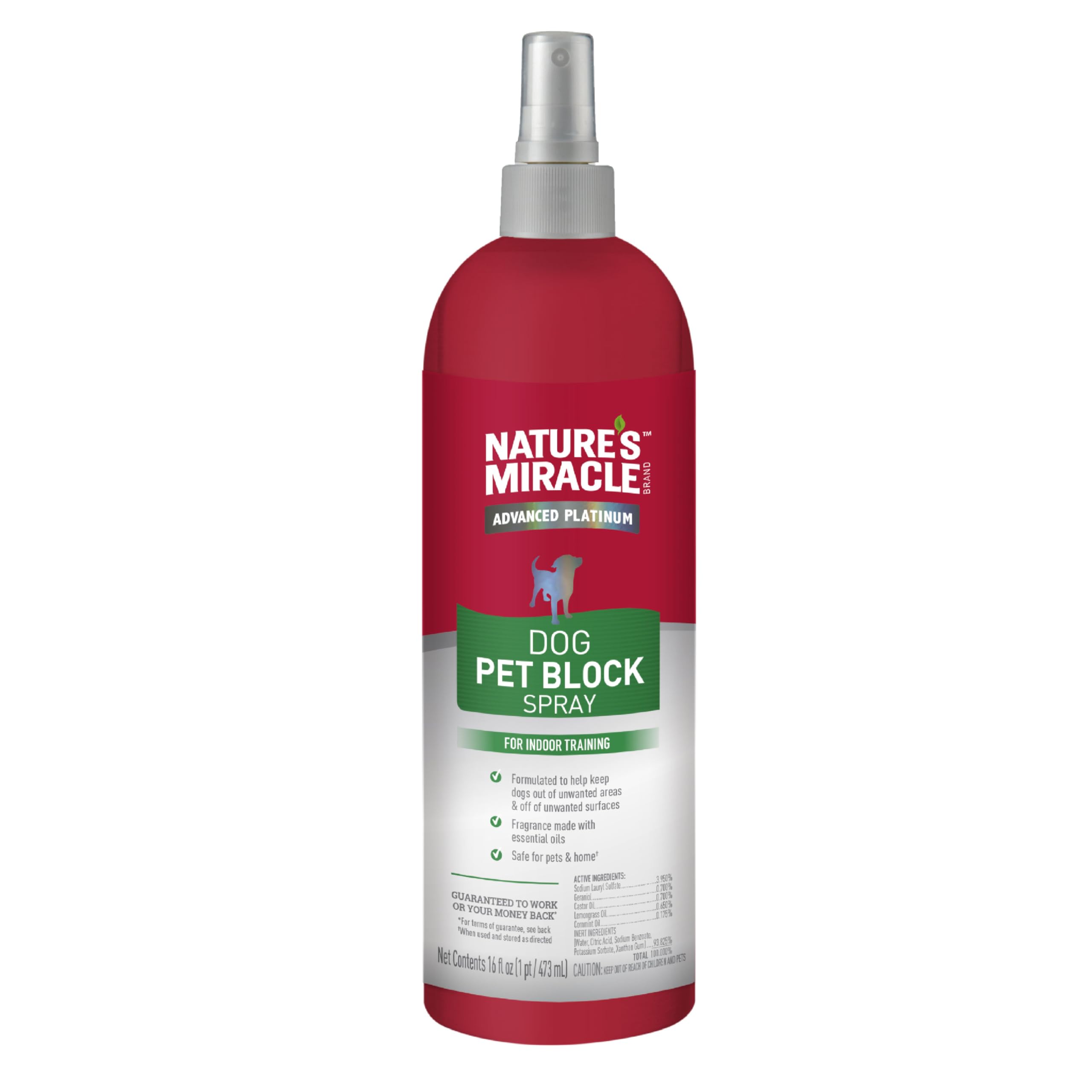 Nature's Miracle Advanced Platinum Dog Pet Block Repellent Spray 16 Fl Oz (Pack of 1)
