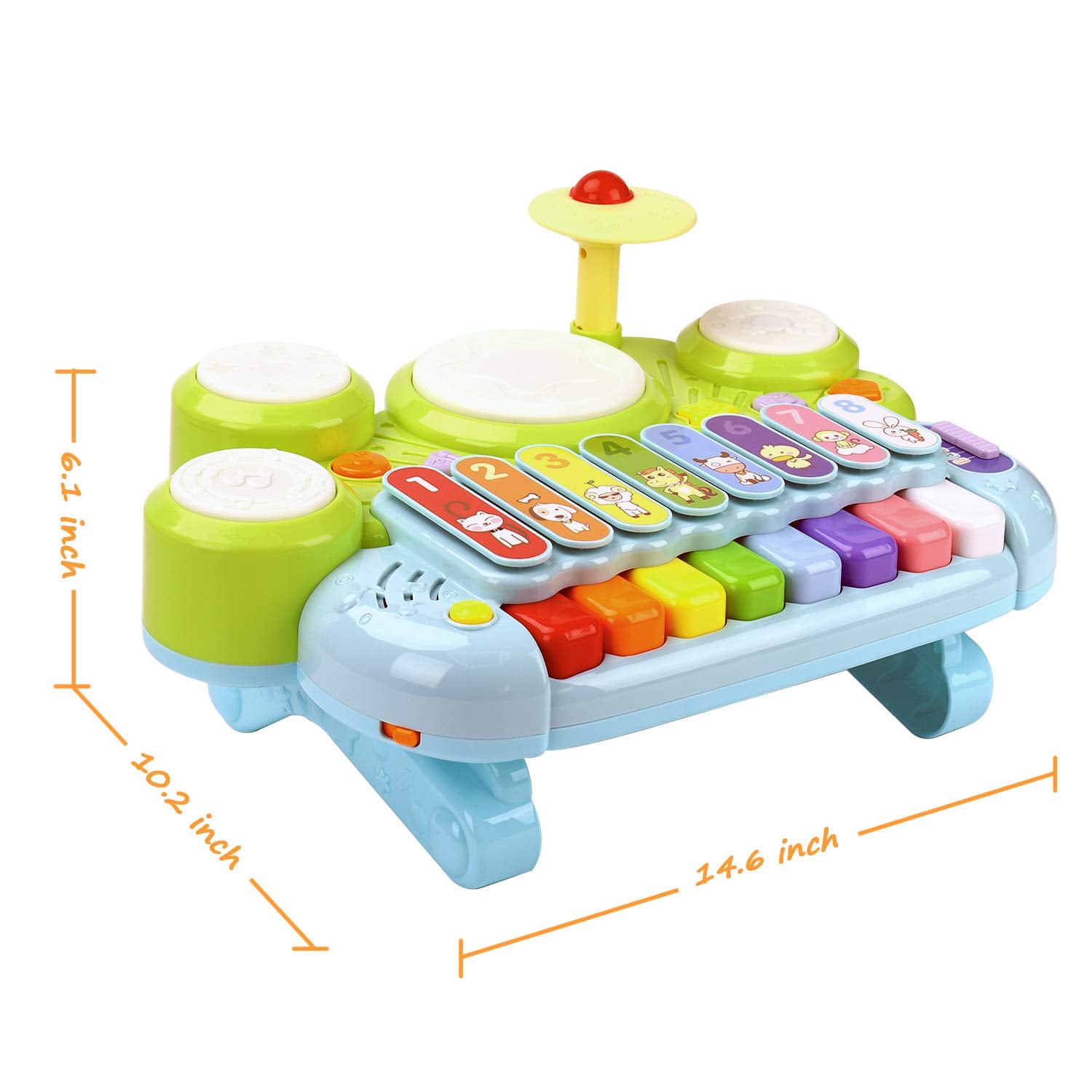 Baby Musical Toys 3 in 1 Piano Keyboard Xylophone Drum Set for 1 Year Old Girls Boys Toys Age 2 Music Instrument Learning Toys Toddlers 1-3 0-2 First Birthday Gift Infant Baby Toys 6 9 12 18 Month