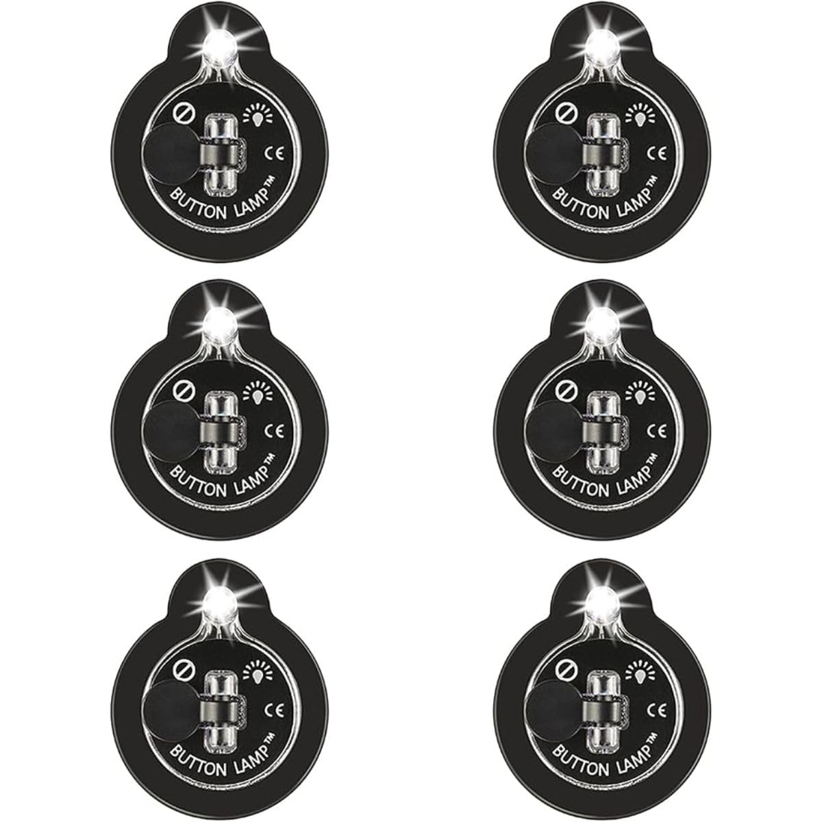 Panther Vision Button LAMP Adhesive LEDs Light Package - Lightweight, Ultra Small, Ultra Bright LED Utility Lights (6 Pack)