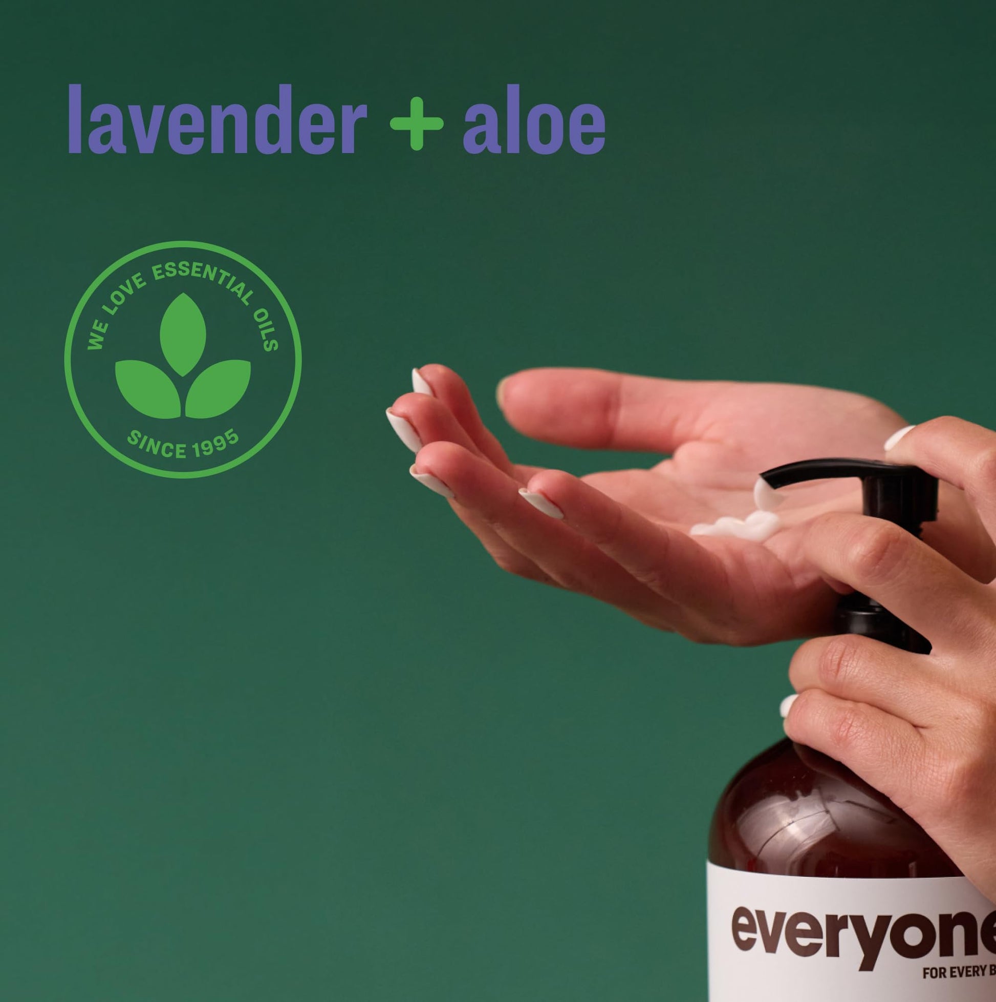 Everyone 2-in-1 Lotion for Hands/Body, 32 ounce (Pack of 2) Lavender and Aloe made with Essential Oils for Men and Women