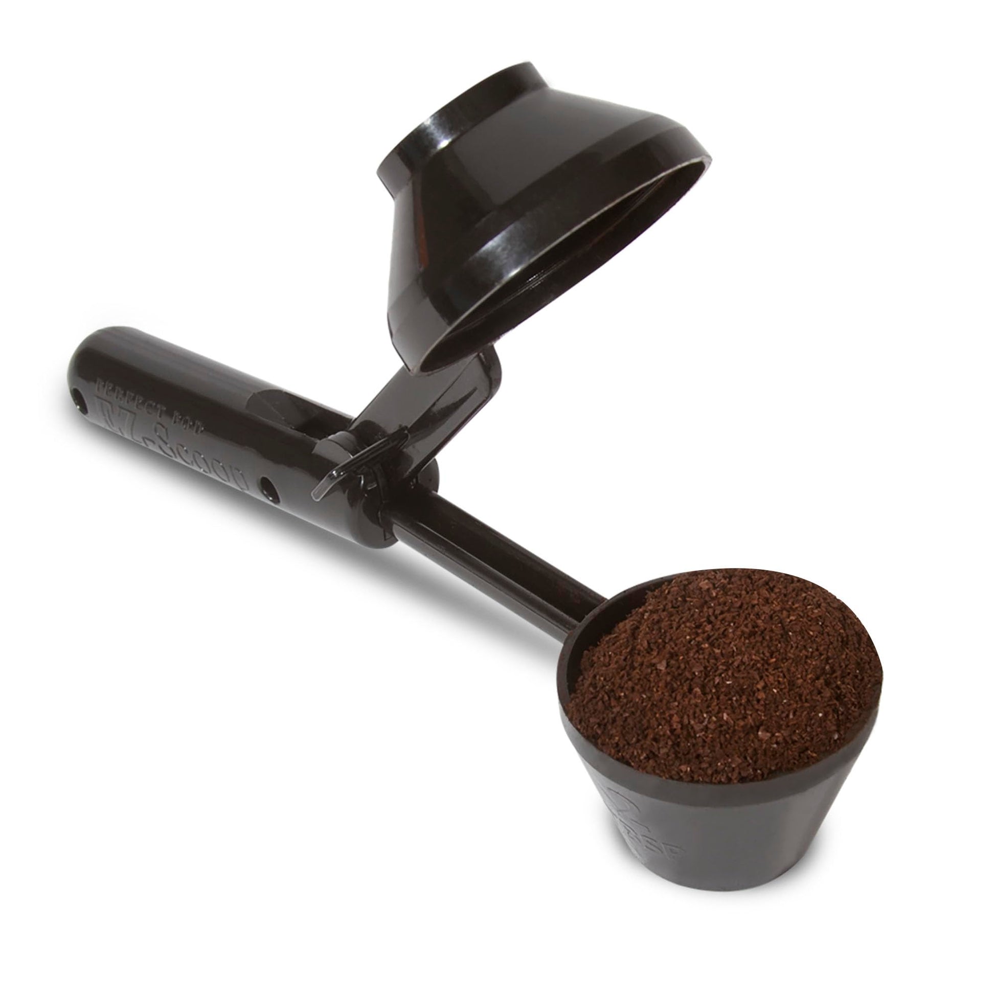 Perfect Pod EZ-Scoop Coffee Scooper & Funnel for Reusable K Cup Refillable Coffee Pods, 2 Tablespoon Capacity Black