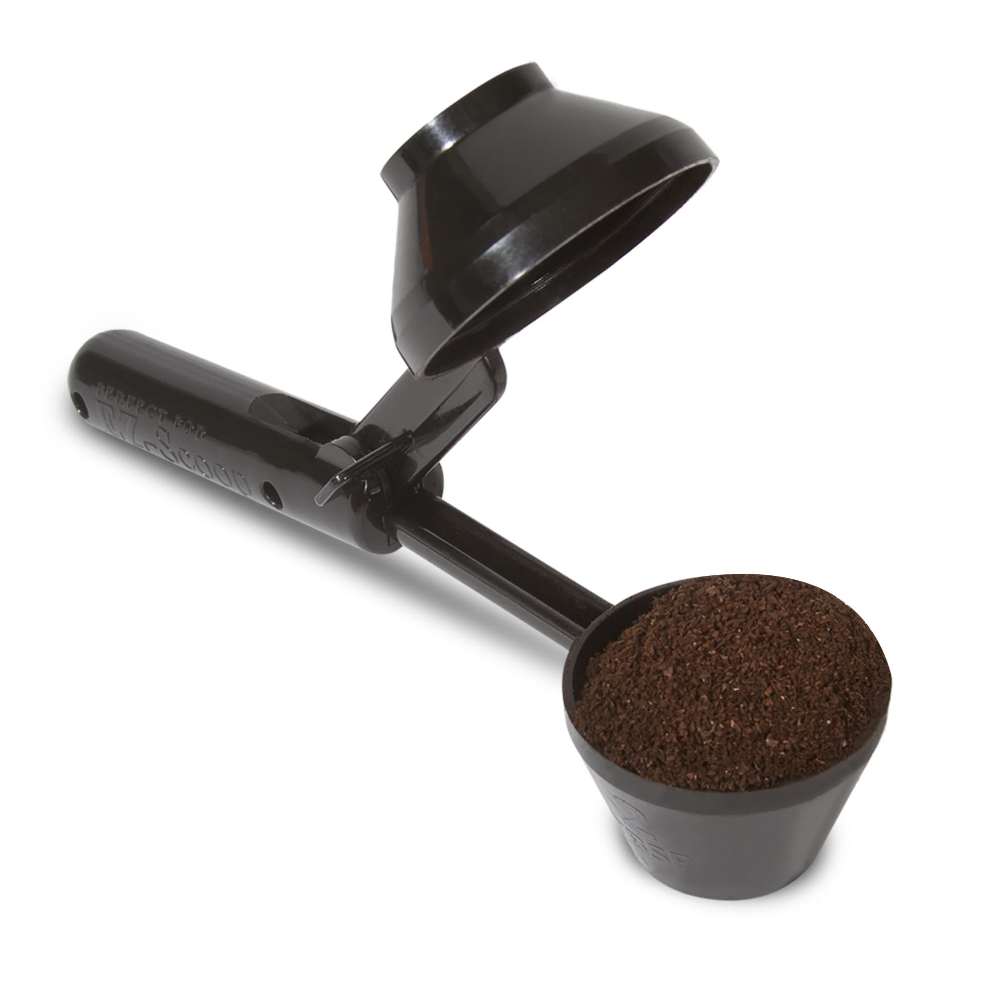 Perfect Pod EZ-Scoop Coffee Scooper & Funnel for Reusable K Cup Refillable Coffee Pods, 2 Tablespoon Capacity Black