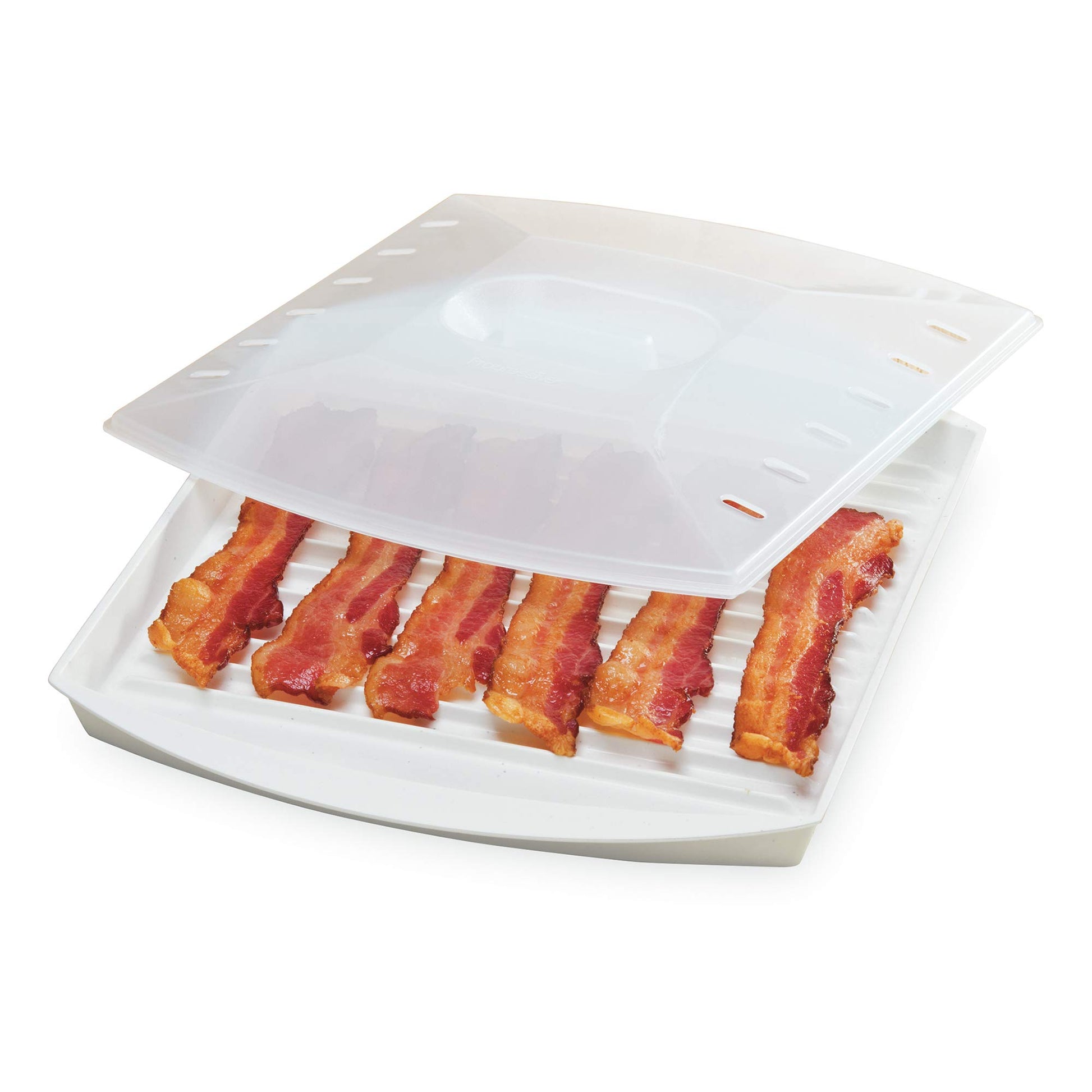 PrepSolutions Microwavable Bacon Grill, White – Nonstick, Easy-Clean Design, 1 Piece