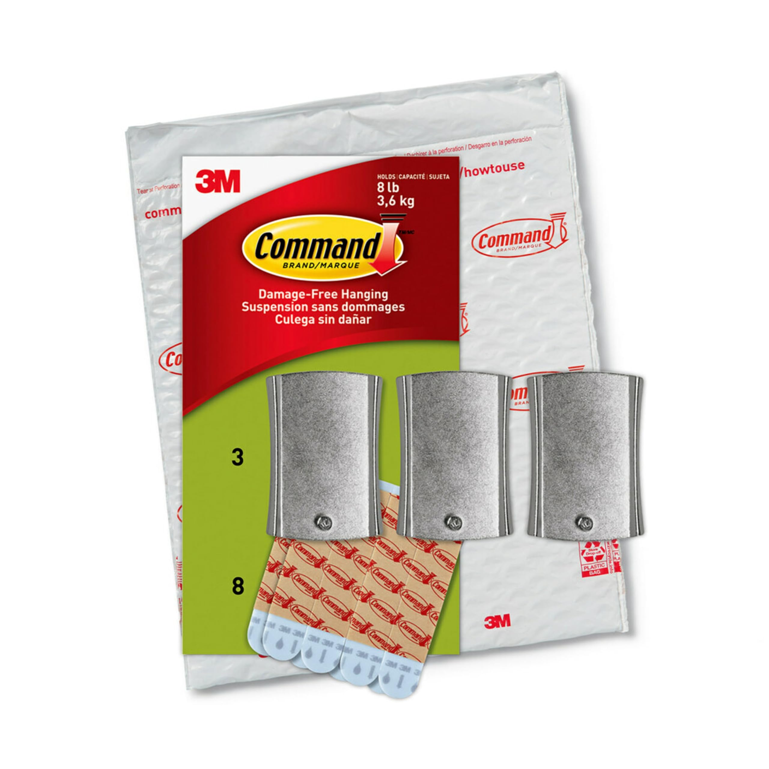 Command Large Universal Frame Hanger, 3 Picture Hangers with 6 Command Strips and 6 Frame Stabilizer Strips, Decorate Damage-Free