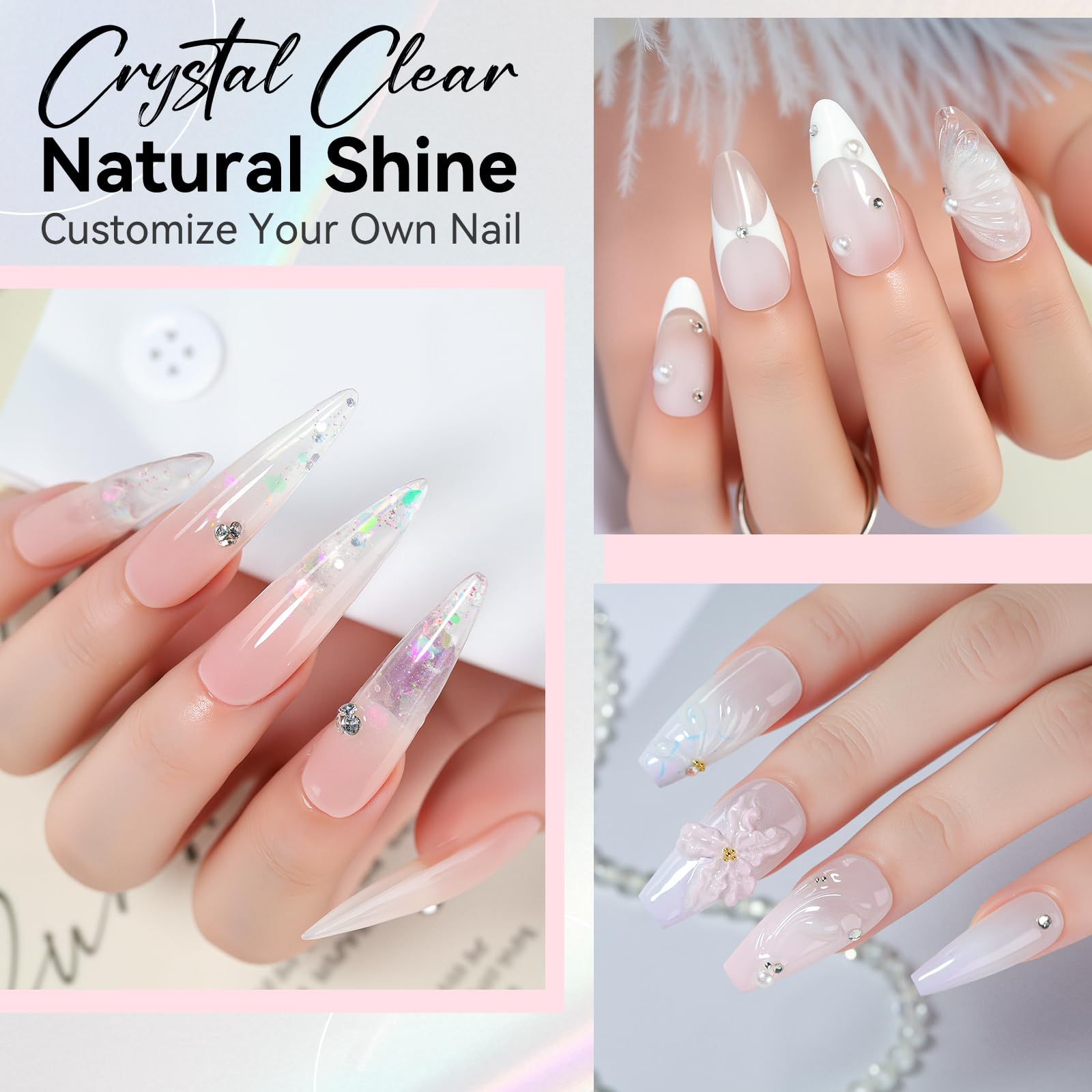 Makartt Poly Nail Gel: Clear 50ML Gel Builder for Natural-Looking Strengthener 3D Molding Gel for Trendy Nail Art-Long-Lasting and Easy to Use Supplies