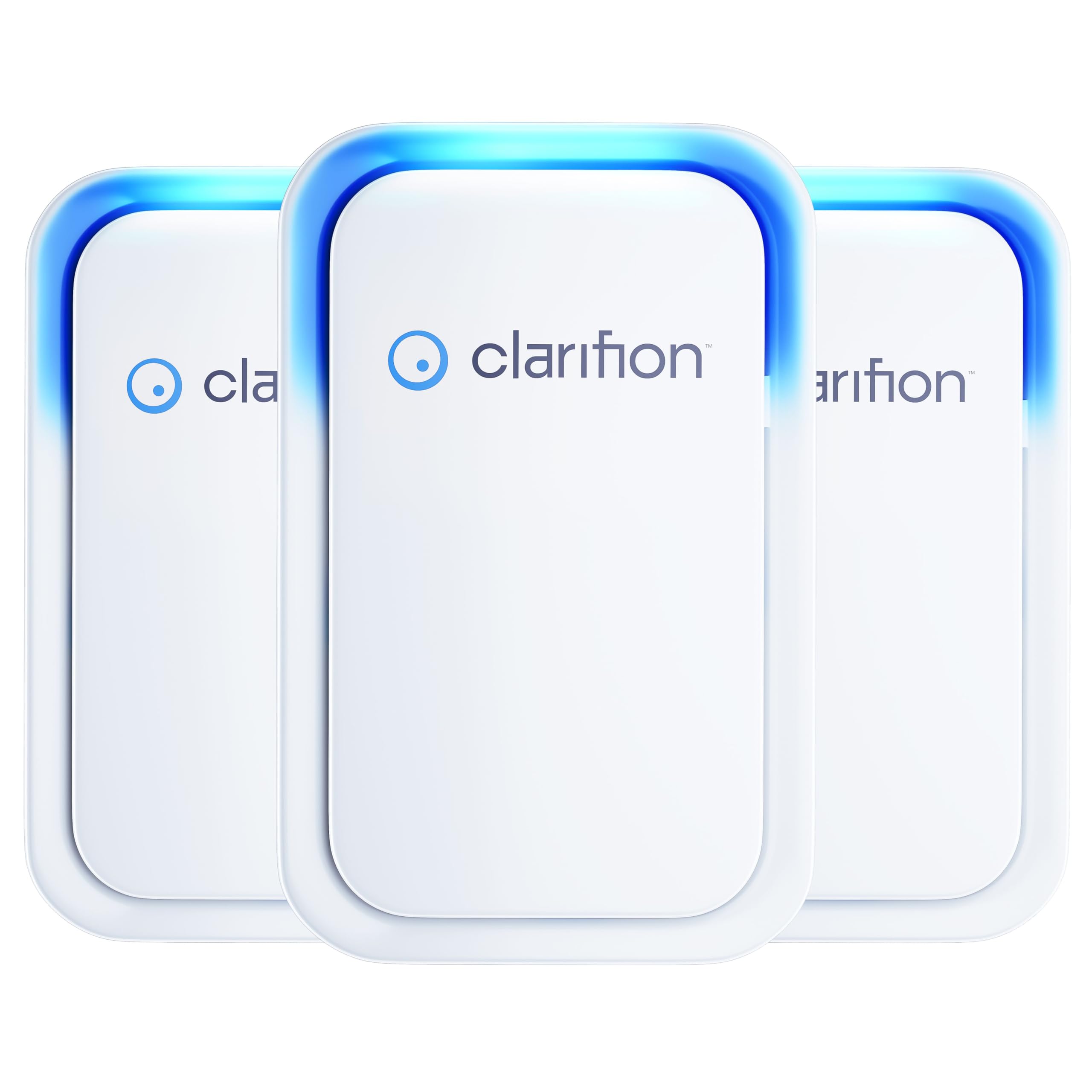 Clarifion - Luftionisierer für Zuhause (3er-Pack), negatives Ionisations-Filtersystem, leiser Lufterfrischer für Schlafzimmer, Büro, Küche, tragbarer Luftfilter gegen Gerüche, Rauch, Staub, Haustiere, Eliminator, Mini-Luftreiniger