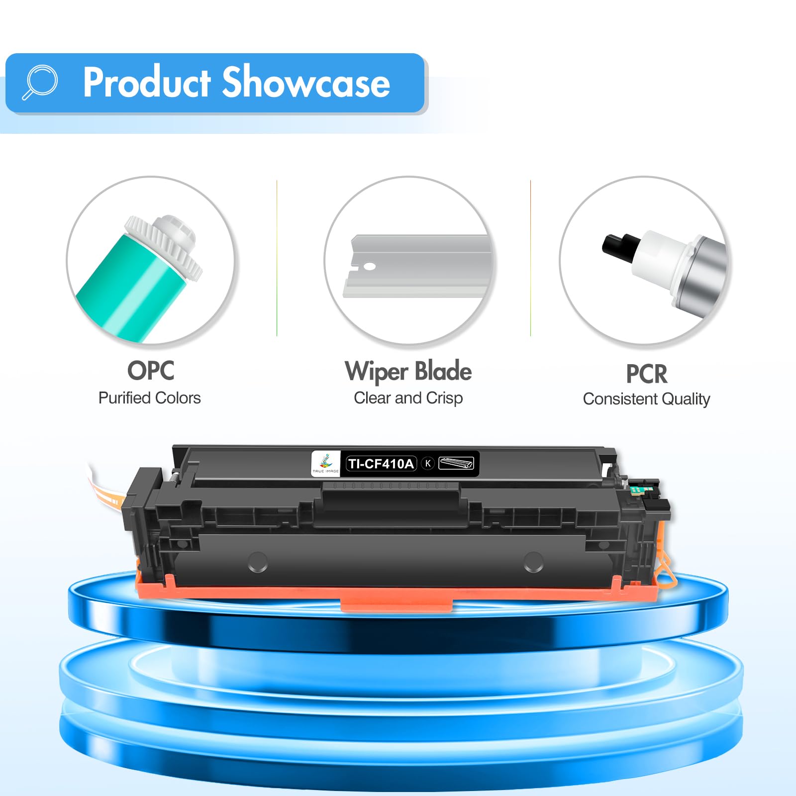 TRUE IMAGE Compatible 410A Toner Cartridge Replacement for HP 410A 410X 410 CF410A CF411A CF412A CF413A Color Laserjet Pro MFP M477fnw M477fdw M477fdn M452dn M452nw M477 Printer (4-Pack)