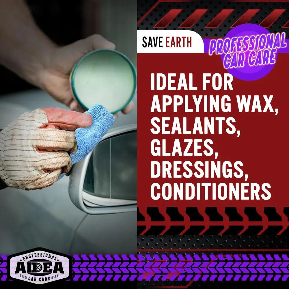 AIDEA Microfiber Applicator Pad-8Pack, Car Wash Sponge, Premium Microfiber Sponge and Cleaning Pads, Perfect for Effortless Wax, Sealant, and Conditioner Application - Blue