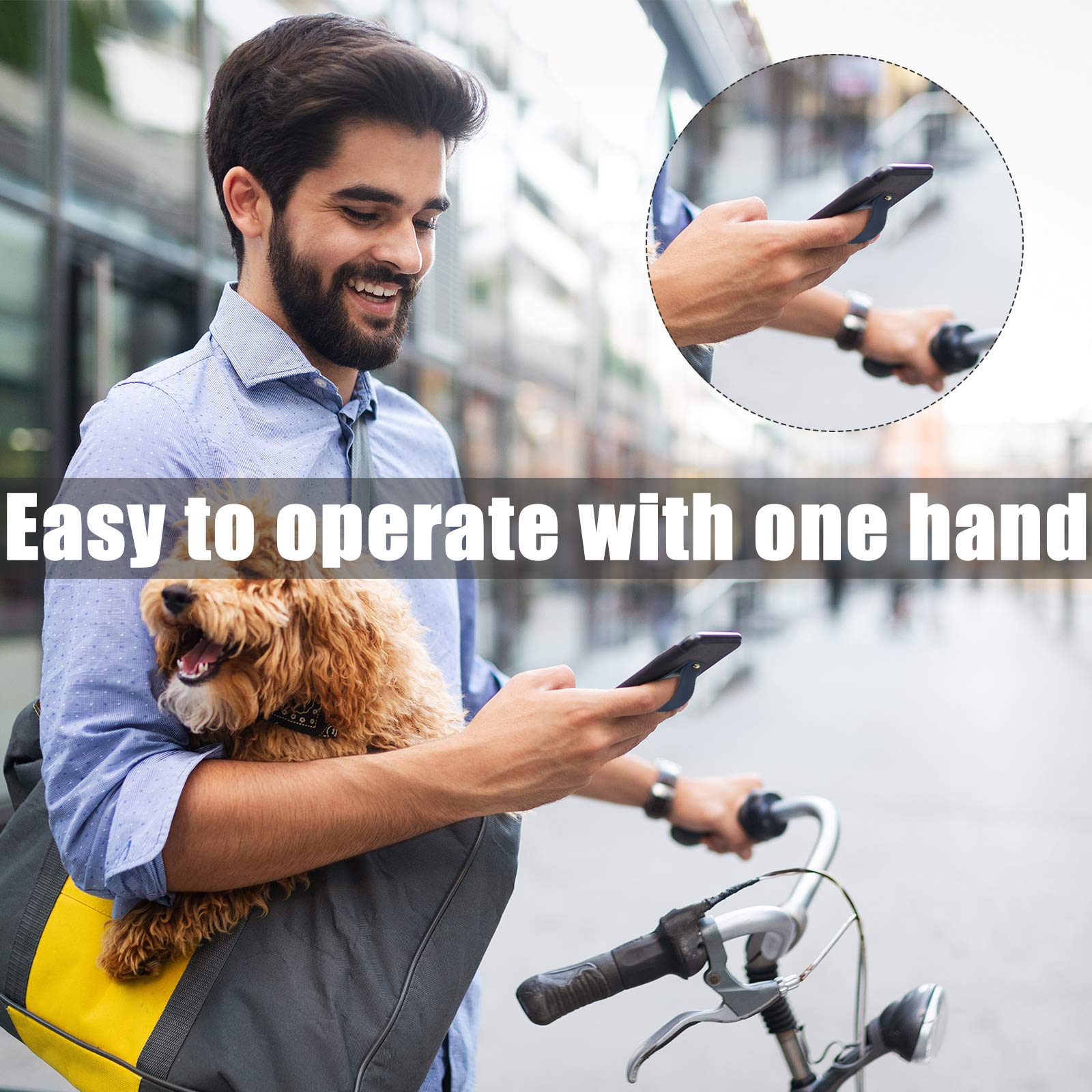 Weewooday 6 Pieces Phone Grip Holder Cell Phone Grip Strap Telescopic Finger Strap Stand Universal Finger Kickstand for Most Smartphones(Soft Colors)