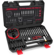 Premium Pin Punch Hammer Set: 25-Piece Punch Set and Hammer with Bench Block, Steel Roll Pin Punch Set, Pin Punches with Replaceable Face Hammer, Mechanical Repair Tool for Maintenance