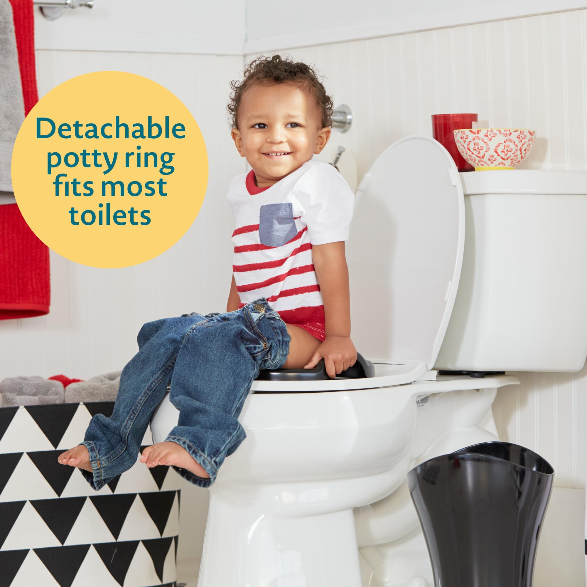 The First Years Training Wheels Racer Potty Training Toilet - Race Car Training Potty - Includes Detachable Toddler Toilet Seat and Kids Potty - Ages 18 Months and Up