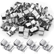 50 Pcs Trailer Frame Wire Clips Stainless Steel Clips Metal Cable Clips 22.5 mm/ 0.89 Inch Solar Panel Wire Clip Double Wire Trailer Wire Clips Wire Clamps for PV Wiring Boat Cable, Boat Trailer