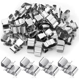 50 Pcs Trailer Frame Wire Clips Stainless Steel Clips Metal Cable Clips 22.5 mm/ 0.89 Inch Solar Panel Wire Clip Double Wire Trailer Wire Clips Wire Clamps for PV Wiring Boat Cable, Boat Trailer