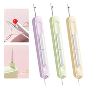 Needle Threaders, 3PCS 2 in 1 Needle Threader Seam Ripper for Hand Stitching, Upgraded Automatic Needle Threader with Stretchable Thread Insertion Needles, Sewing Supplies, Sewing Stitch Remover Tool