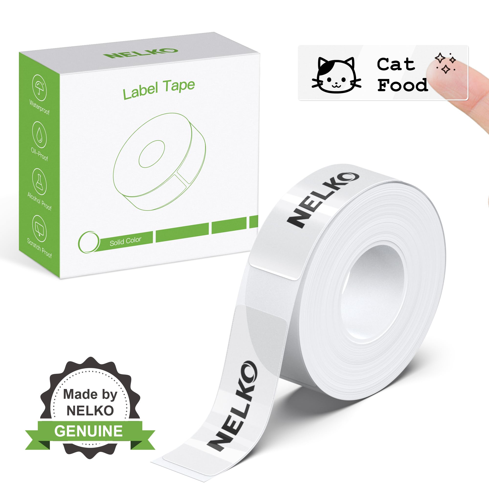 Nelko P21 Label Maker Tape, 14x40mm (0.55"x1.57") Self-Adhesive Label Compatible with P21 Label Maker for Home/Office/School, 180 Labels, Transparent
