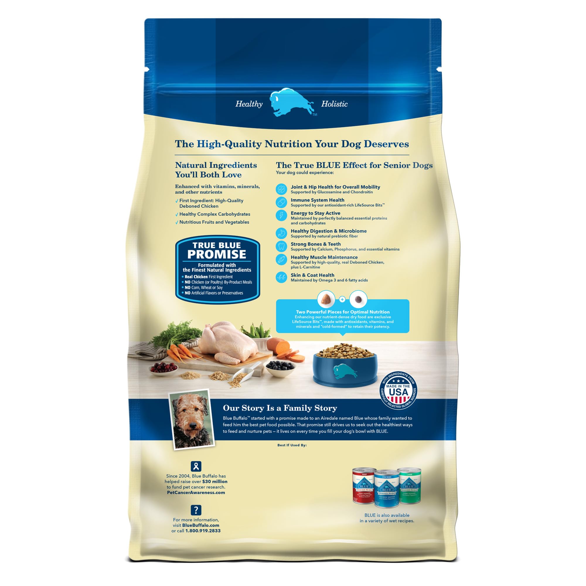 Blue Buffalo Life Protection Formula Natural Senior Dry Dog Food, Chicken and Brown Rice 5-lb Trial Size Bag