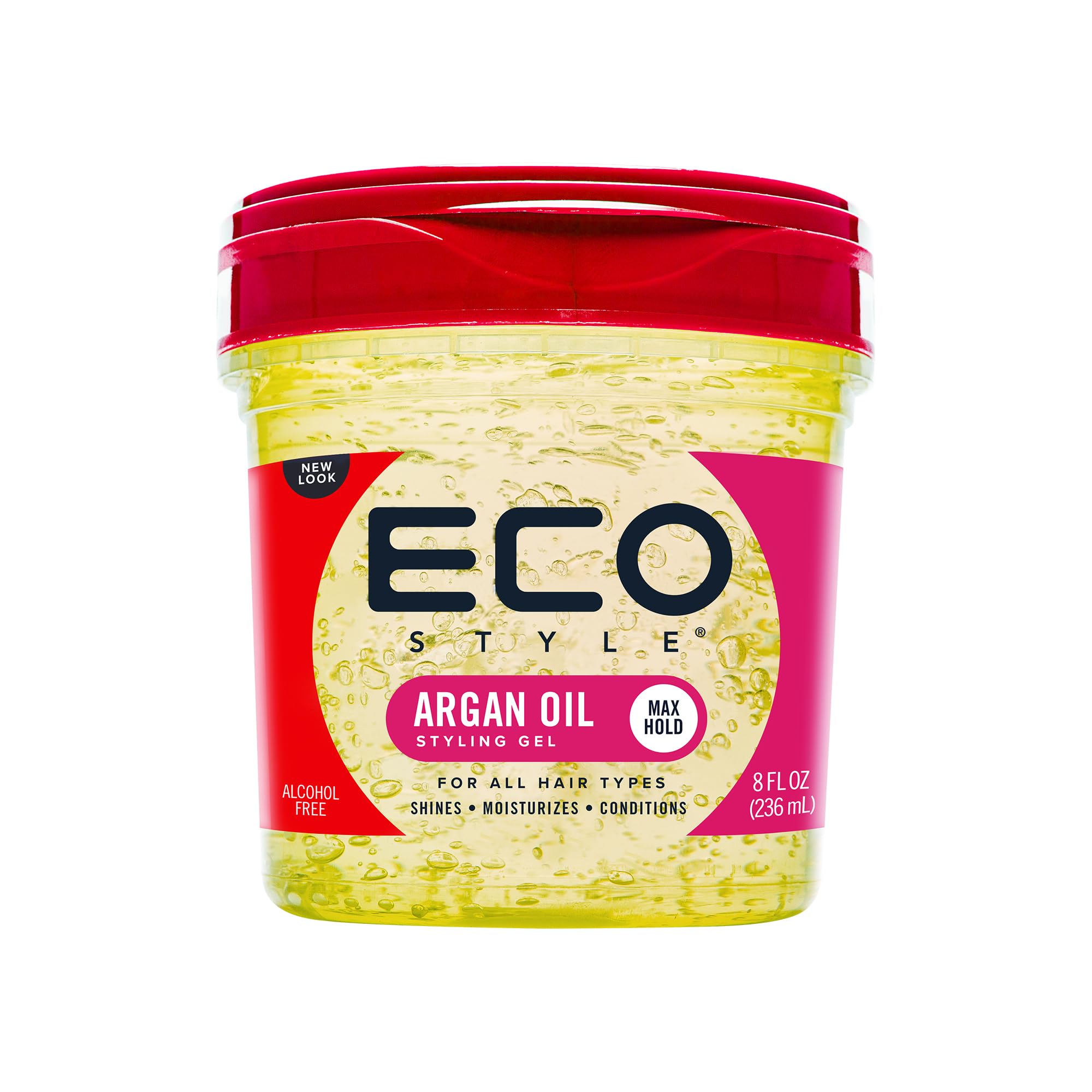 Eco Style Moroccan Arganöl Styling Gel - Fördert gesundes Haar - Nährt und repariert - Verleiht lang anhaltenden Glanz - Bietet maximalen Halt und hilft, Frizz zu bändigen - Ideal für alle Haartypen - 236 ml