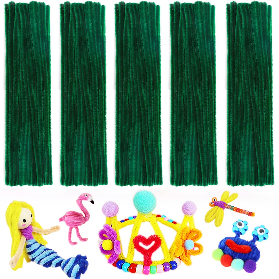 Pipe Cleaners, Pipe Cleaners Craft, Arts and Crafts, Crafts, Craft Supplies, Art Supplies (Dark Green)Ã¢ÂÂ¦