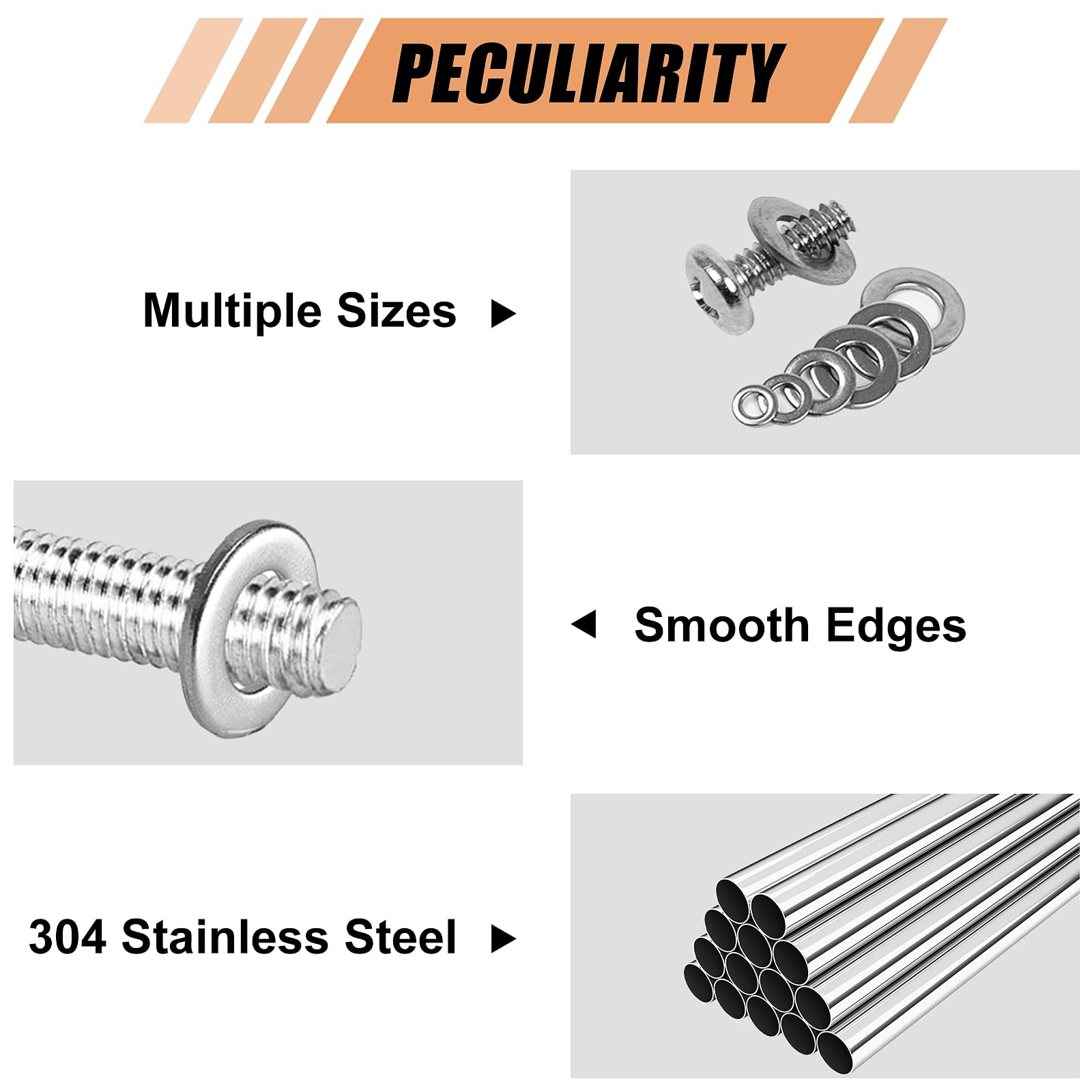 WEGOUP 900 Pcs Stainless Steel Flat Washers for Screws, 304 Stainless Steel, Assorted Sizes (M2 M2.5 M3 M4 M5 M6 M8 M10 M12) for Industrial Use, Washers for Bolts