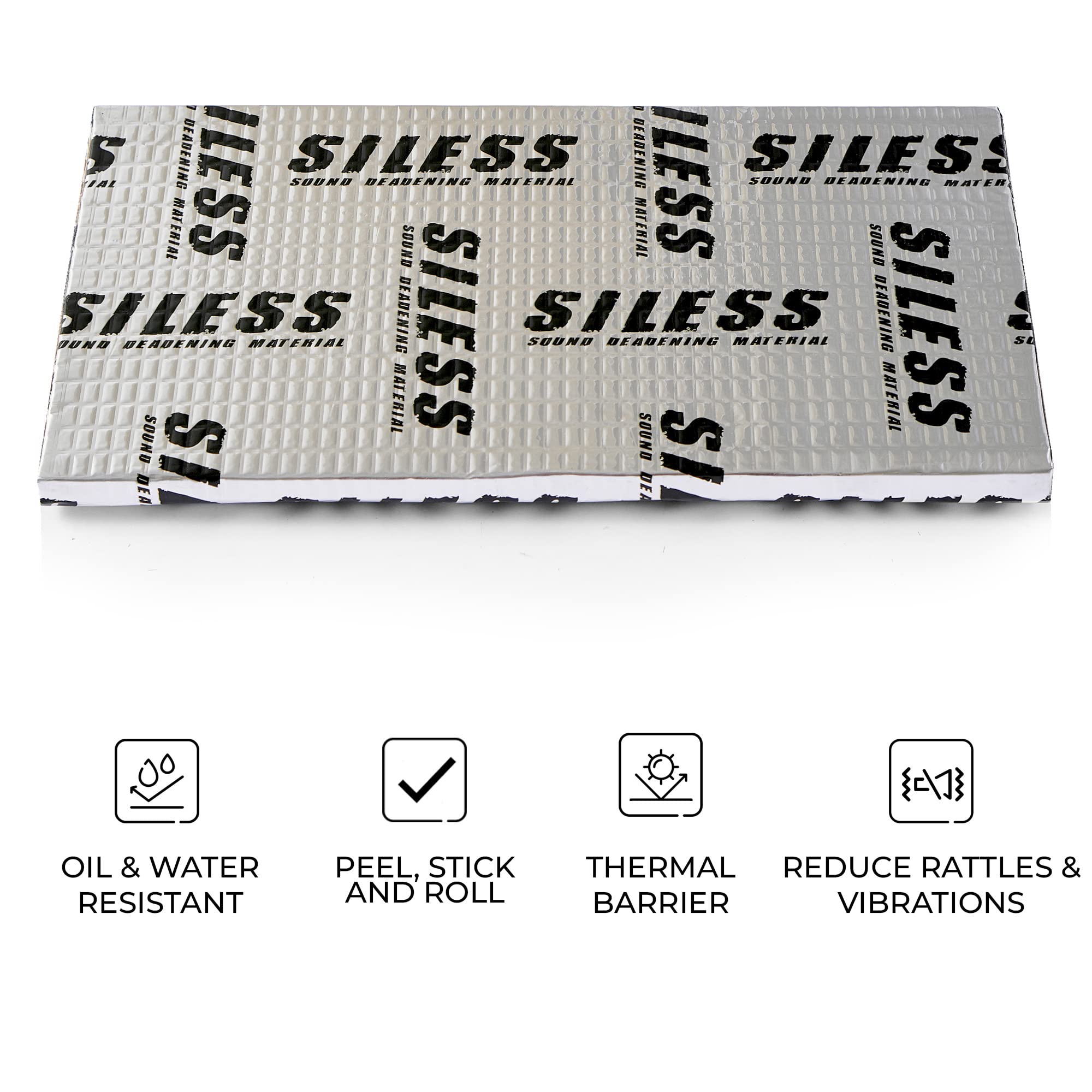 Siless 80 mil (2mm) 36 sqft (3.4 sqm) Car Sound Deadening mat - Butyl Automotive Sound Deadener - Noise Insulation and Vibration Dampening Material (36 sqft)