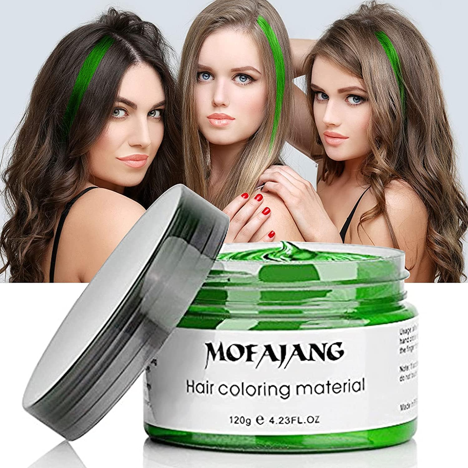 EFLY Hair Wax, Temporary Green Hair Color Wax for Hairstyling - 4.23 oz Hair Pomades for Men and Women