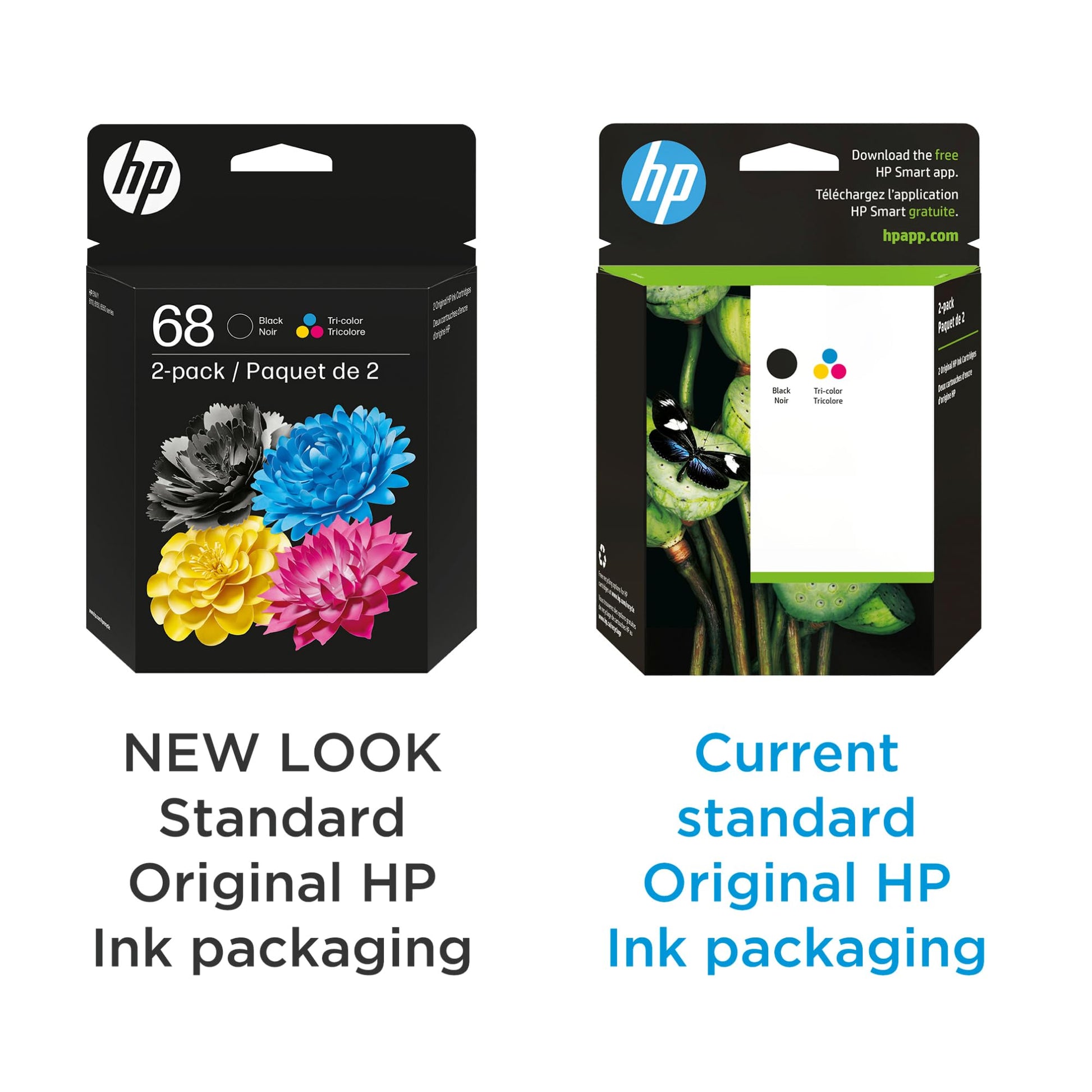 HP 68 Black/Tri-Color Ink Cartridges (2-Pack) | Works Envy 6100e, 6500e Series | Eligible for Instant Ink | 6L6S2TN
