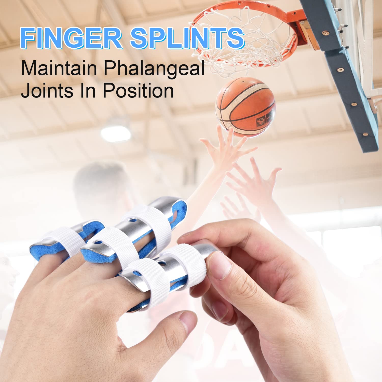 Sopito Finger Splint, 3PCS Finger Support Brace Finger Stabilizer for Broken Fingers Straightening Arthritis Knuckle Immobilization,Blue