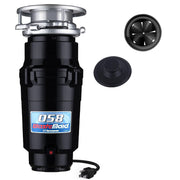 Waste Maid 10-US-WM-058-3B Garbage Disposal Anti-Jam Stainless Steel Food Waste Grinding System, 1/2 HP Economy, Black
