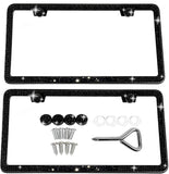 SunplusTrade Bling License Plate Frame for Women 2 Pack Sparkly License Plate Frames Bedazzled Diamond Rhinestone Crystals (Silver)