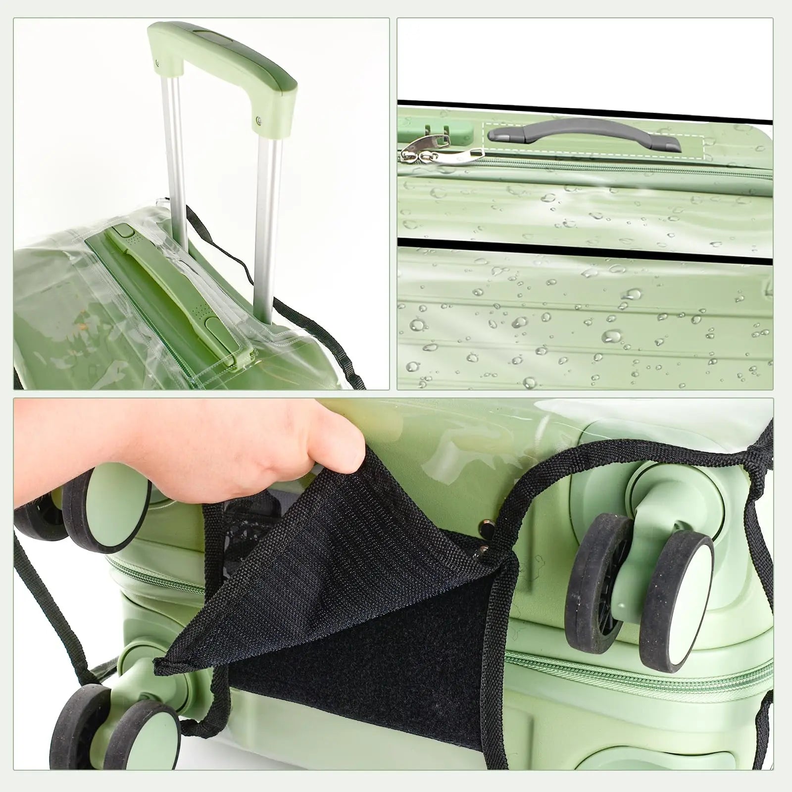 KSSZZCO 3 Pieces Thicken Clear Luggage Cover Protector, 20" 24" 28" PVC Luggage Covers for Suitcase Waterproof Dustproof Anti-scratch Travel Suitcase Covers Case for Wheeled Luggage