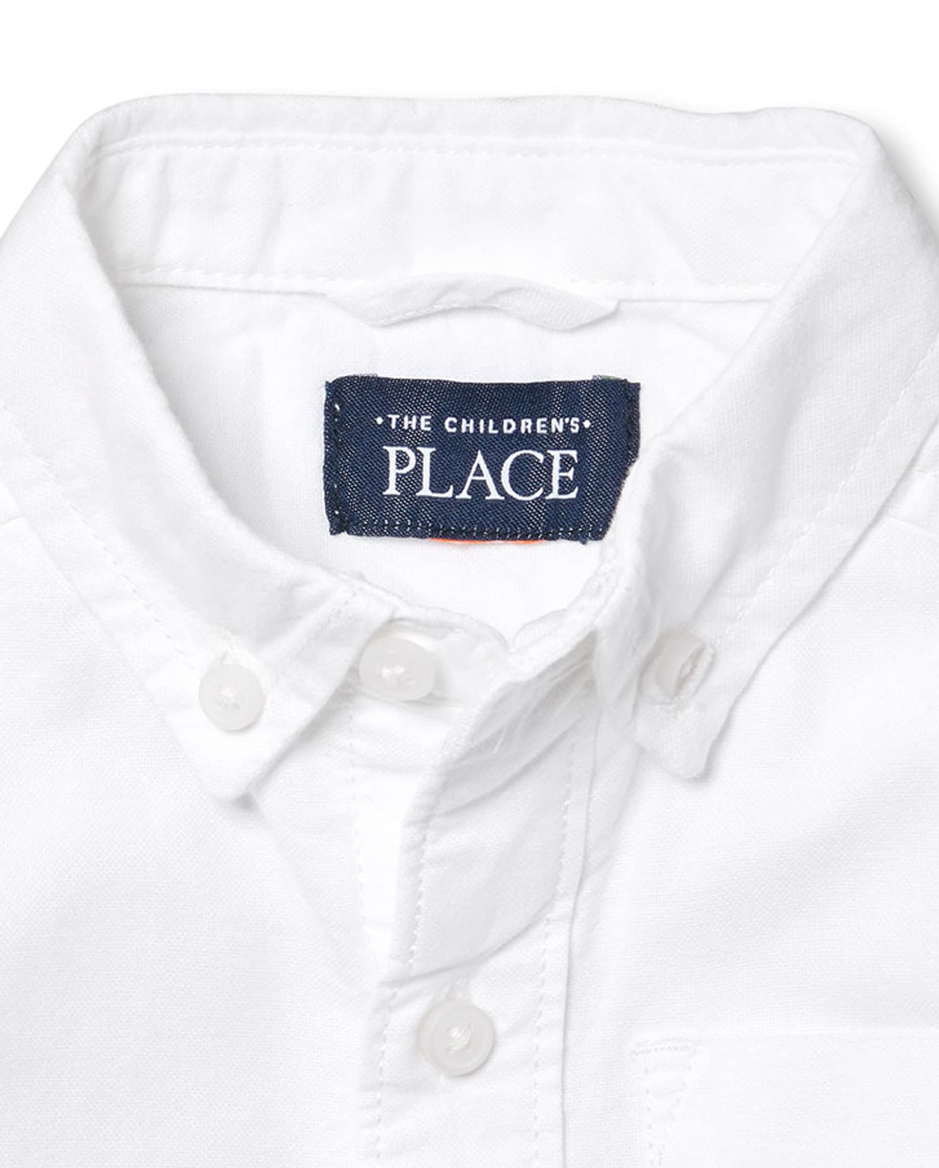 The Children's Place Baby Boys And Toddler Boys Long Sleeve Oxford Button Down Shirt,White, 5T
