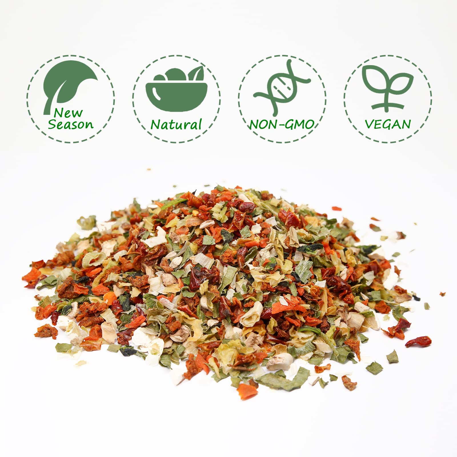 YUHO Ramen Toppings Dehydrated Dried Kimchi Vegetable Flakes All Natural Gluten Free & Allergen Free 6 OZ