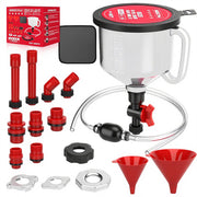 22-Piece No-Spill Coolant Filling Funnel Kit and Siphon Hose Pump, Radiator Coolant Filling Spill-Proof Funnel Kit with Adapters, Extensions, PVC Hose, Engine Oil Funnels, Towel for Universal Vehicle