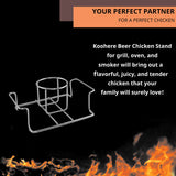 Koohere Beer Can Chicken Holder for Grill and Smoker, Premium Grade Stainless Steel Beer Chicken Stand with Handle