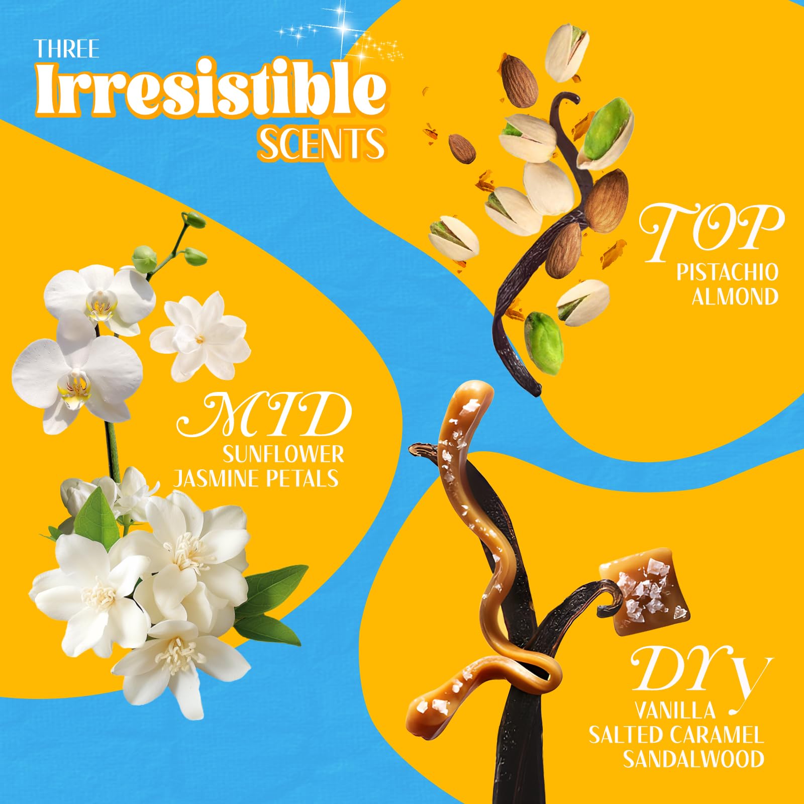 Sttes Perfume 602# (Irresistible Sunshine) - Eau de Perfume 100ml (3.4fl oz) Vanilla Gourmet Tune (Caramel Vanilla Flavor)