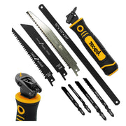 TOOLAN: 8-In-1 Multi Blades Hand Saw, Drywall Cutter. Hacksaw. Long Blade Hand Saw, Jab Saw, For Cutting Drywall, Sheetrock, Wood, Metel, Plastic, Plywood. Blade Quick Change Mechanism.