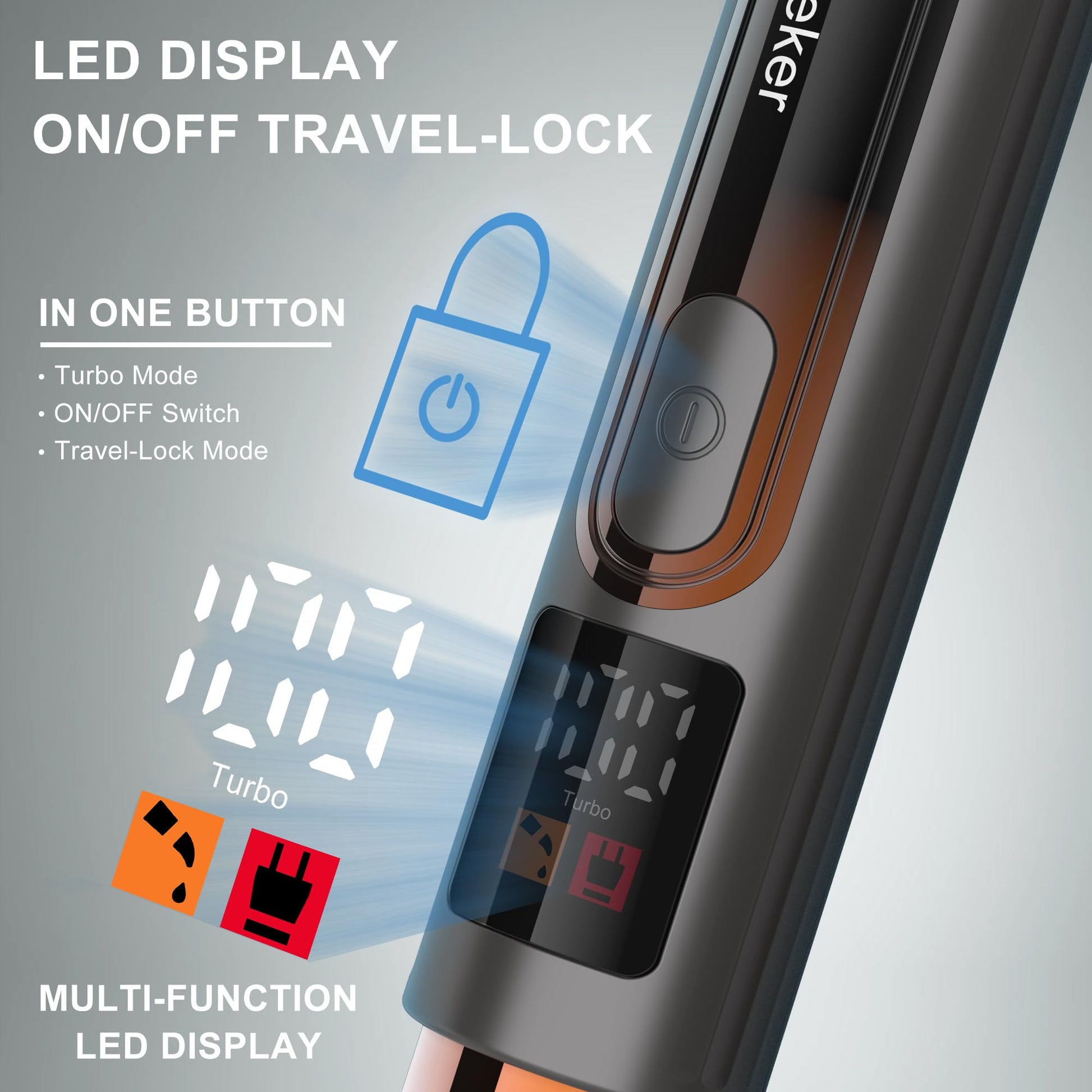 Hatteker Upgraded Mens Electric Back Shaver Body Grooming kit Body Trimmer Facial,Arm,Chin Beard Trimmer Cordless Hair Clipper with Adjustable Extension Handel Waterproof LED Display