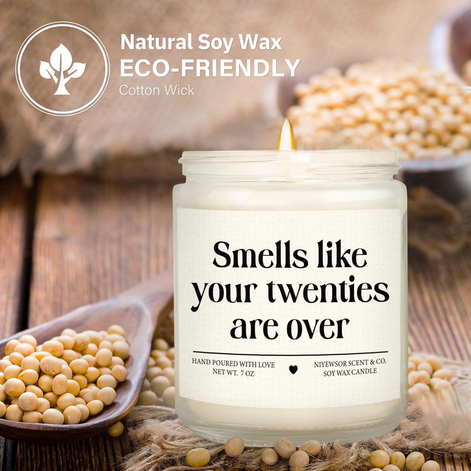 Niyewsor 30th Birthday Gifts for Women Men, Thirty Birthday Candle, 1995 30th Birthday Decorations for Her Him, 30 Year Old Bday Gifts for Friend, Sister, Wife, Husband, Handmade, 7oz