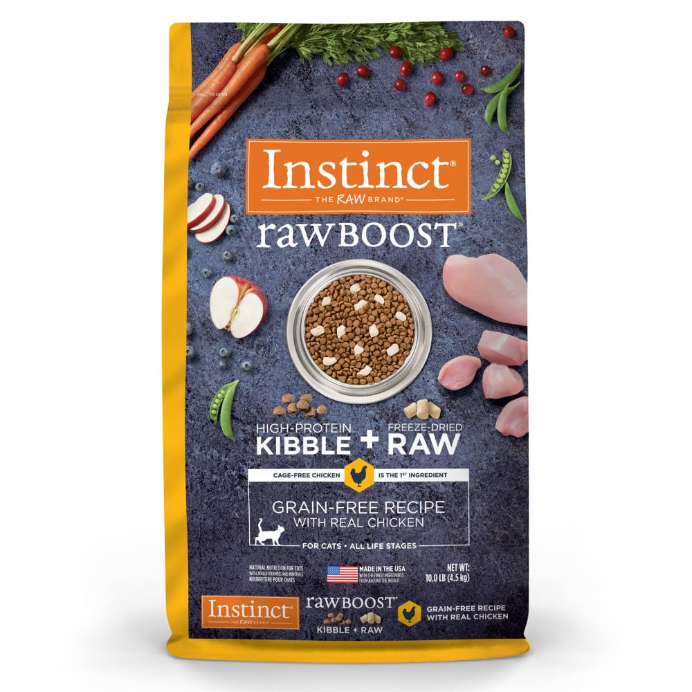 Instinct Raw Boost Grain Free Recipe with Real Chicken Natural Dry Cat Food, 10 lb. Bag