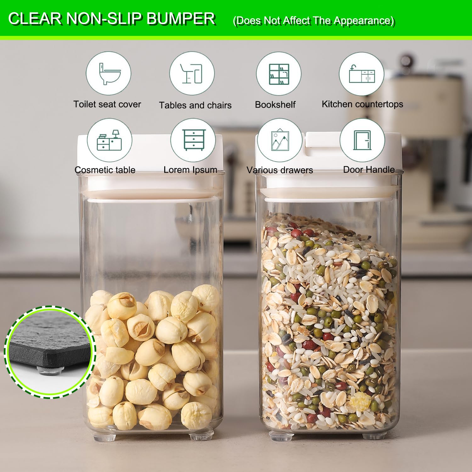 Furnigear Cabinet Bumpers Soft Self-Adhesive Clear Rubber Bumper- Cabinet Door pumpers dots Clear Cabinet stoppers Furniture Noise Reducing Silicone Rubber Bumper Extremely Durable(96Pcs)