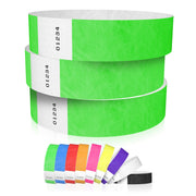 600 WristCo Neon Green Tyvek Wristbands for Events - Tamper-Proof Design & Fluorescent Color Prevent Reuse Premium-Grade Bracelets for Hospital & Medical ID, Party & VIP Identification