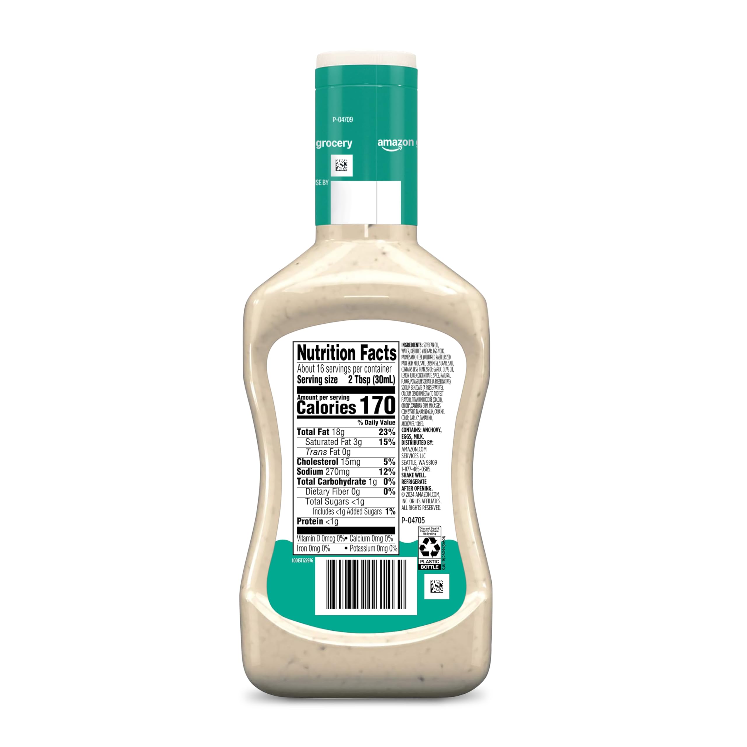 Amazon Grocery, Classic Caesar Dressing, 16 Fl Oz (Previously Happy Belly, Packaging May Vary)