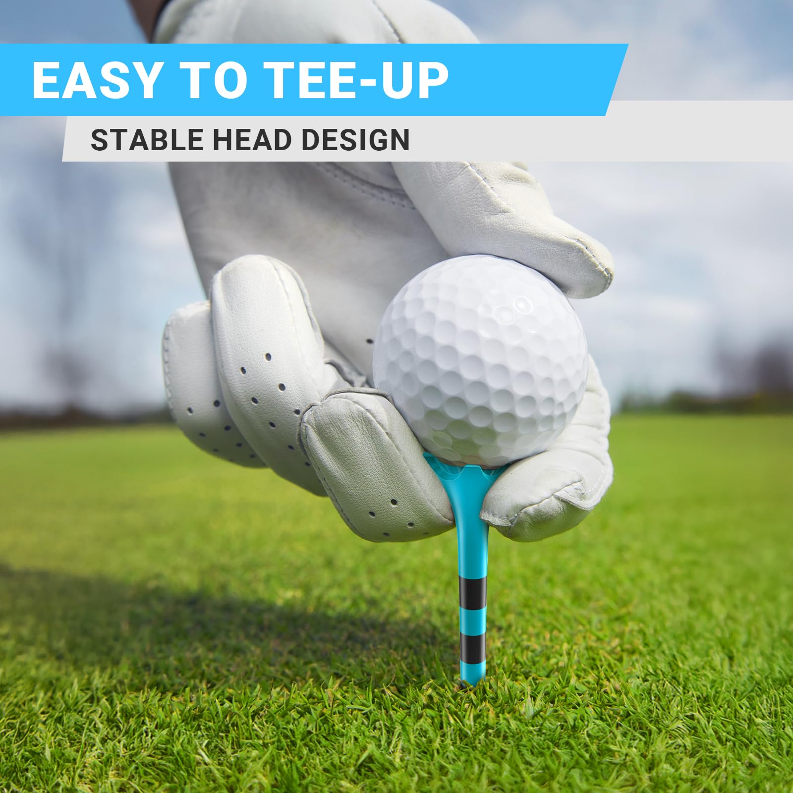 Full Choice100 Pack 3-1/4" Plastic Golf Tees, Enhanced Durability & Stability, Engineered to Minimize Friction and Side Spin
